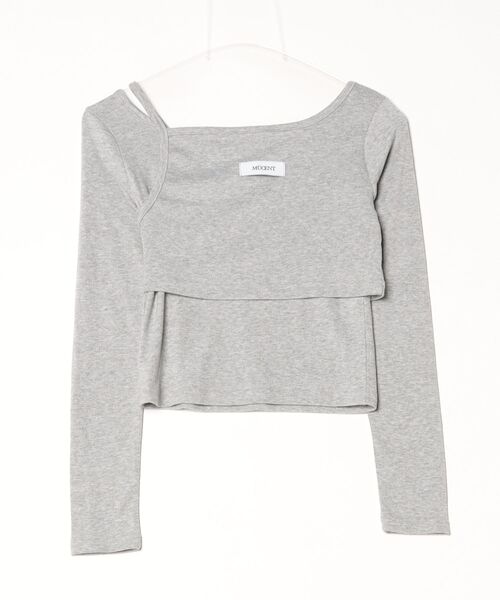 MUCENT（ムセント）の「【MUCENT】ブランド直輸入正規品/MUCENT/DOUBLY UNBALANCE SET T（Tシャツ/カットソー・レディース・グレー/ブラック・FREE）」の3枚目の写真