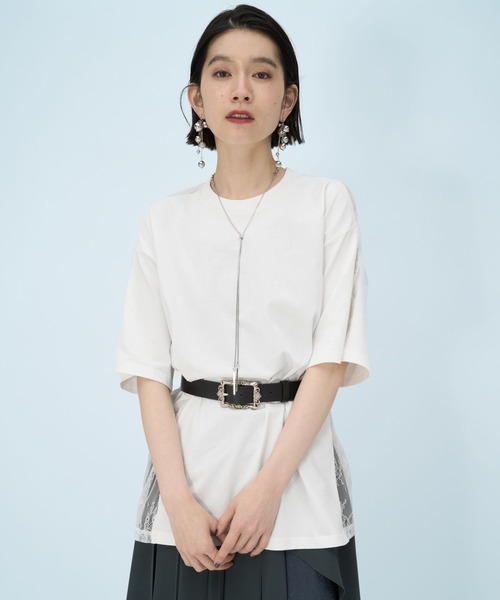 HARE(ハレ)の「レースキリカエBIGTシャツ(HARE)(Tシャツ/カットソー・レディース・ブラック/ホワイト/ボルドー/ネイビー/パープル・FREE)」の9枚目の写真