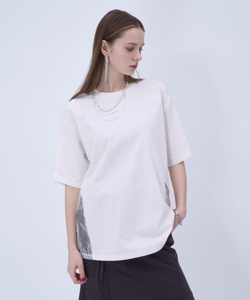 HARE(ハレ)の「レースキリカエBIGTシャツ(HARE)(Tシャツ/カットソー・レディース・ブラック/ホワイト/ボルドー/ネイビー/パープル・FREE)」の12枚目の写真
