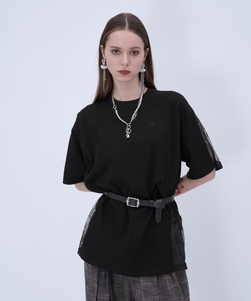 HARE(ハレ)の「レースキリカエBIGTシャツ(HARE)(Tシャツ/カットソー・レディース・ブラック/ホワイト/ボルドー/ネイビー/パープル・FREE)」の14枚目の写真