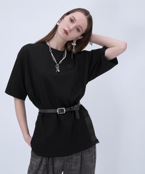 HARE(ハレ)の「レースキリカエBIGTシャツ(HARE)(Tシャツ/カットソー・レディース・ブラック/ホワイト/ボルドー/ネイビー/パープル・FREE)」の15枚目の写真