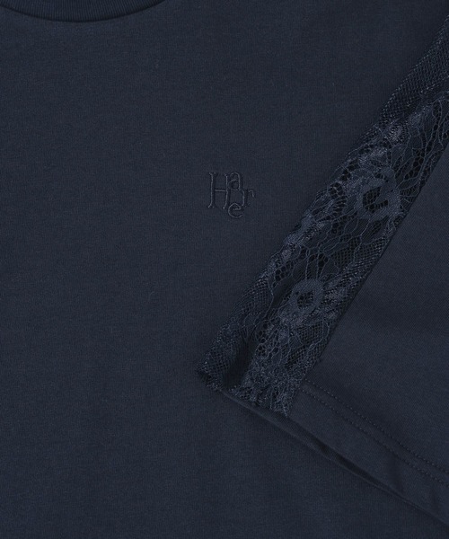 HARE(ハレ)の「レースキリカエBIGTシャツ(HARE)(Tシャツ/カットソー・レディース・ブラック/ホワイト/ボルドー/ネイビー/パープル・FREE)」の6枚目の写真