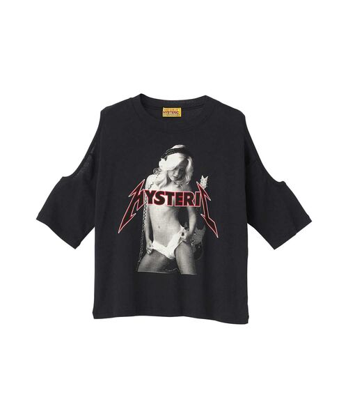 HYSTERIC GLAMOUR(ヒステリックグラマー)の「METAL GIRL Tシャツ(Tシャツ/カットソー・レディース・グリーン/ホワイト/ブラック・FREE)」の2枚目の写真