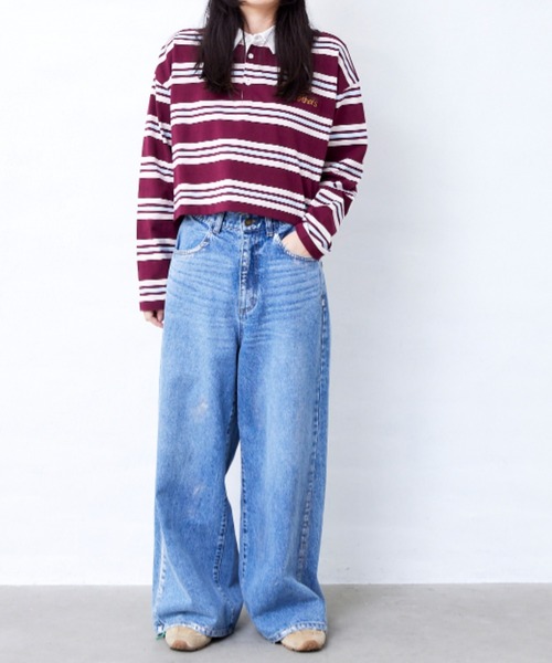 Fluffy BROTHERS(フラッフィーブラザーズ)の「箔プリントデニムパンツ(大人サイズ)(デニムパンツ・レディース・ブルー・S/M/L/XL)」の4枚目の写真