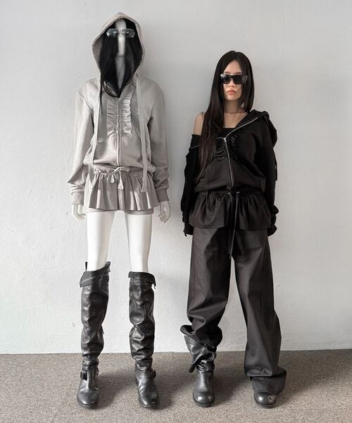 NACHE(ナチェ)の「RUFFLE HOODIE ZIP-UP LIGHT GRAY(パーカー・レディース・その他・0/1)」の4枚目の写真