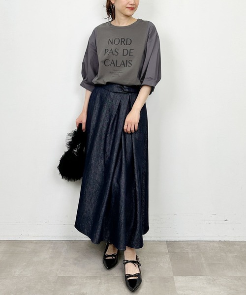 PICCIN(ピッチン)の「布帛切り替えロゴプリントプルオーバー(Tシャツ/カットソー・レディース・オフホワイト/チャコールグレー・M)」の21枚目の写真