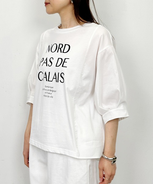 PICCIN(ピッチン)の「布帛切り替えロゴプリントプルオーバー(Tシャツ/カットソー・レディース・オフホワイト/チャコールグレー・M)」の8枚目の写真