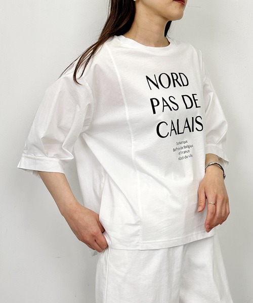 PICCIN(ピッチン)の「布帛切り替えロゴプリントプルオーバー(Tシャツ/カットソー・レディース・オフホワイト/チャコールグレー・M)」の6枚目の写真