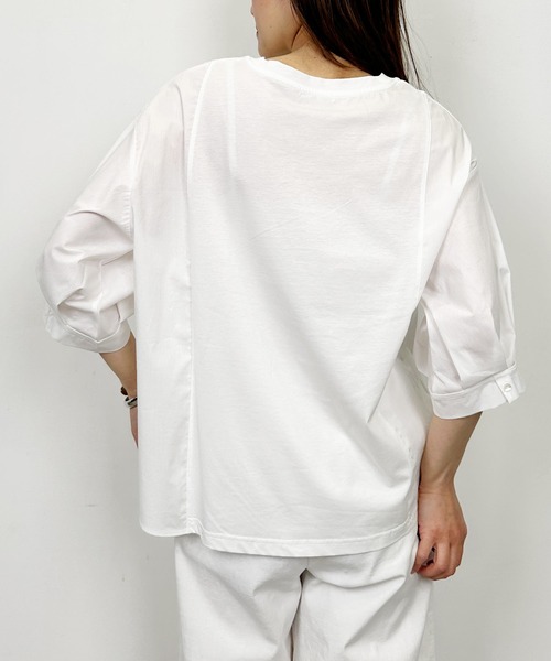 PICCIN(ピッチン)の「布帛切り替えロゴプリントプルオーバー(Tシャツ/カットソー・レディース・オフホワイト/チャコールグレー・M)」の7枚目の写真
