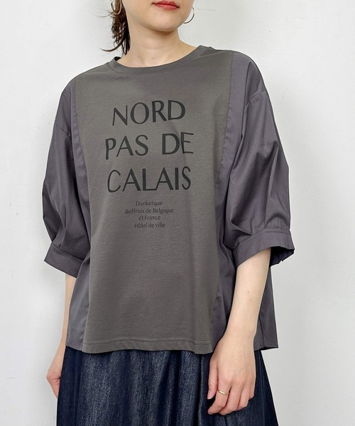 PICCIN(ピッチン)の「布帛切り替えロゴプリントプルオーバー(Tシャツ/カットソー・レディース・オフホワイト/チャコールグレー・M)」の18枚目の写真