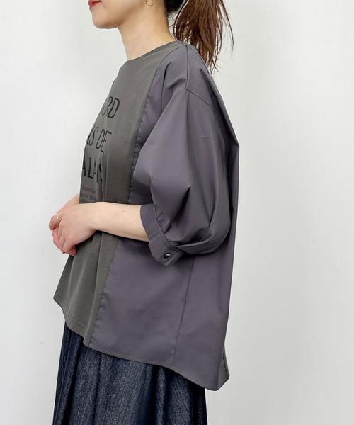 PICCIN(ピッチン)の「布帛切り替えロゴプリントプルオーバー(Tシャツ/カットソー・レディース・オフホワイト/チャコールグレー・M)」の17枚目の写真