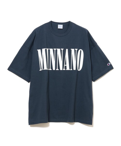 Champion(チャンピオン)の「【別注】Champion by MIN-NANO / ロゴ Tシャツ(Tシャツ/カットソー・メンズ・ベージュ/ネイビー/ホワイト・SMALL/MEDIUM/XX-LARGE/X-LARGE/LARGE/XXX-LARGE)」の6枚目の写真