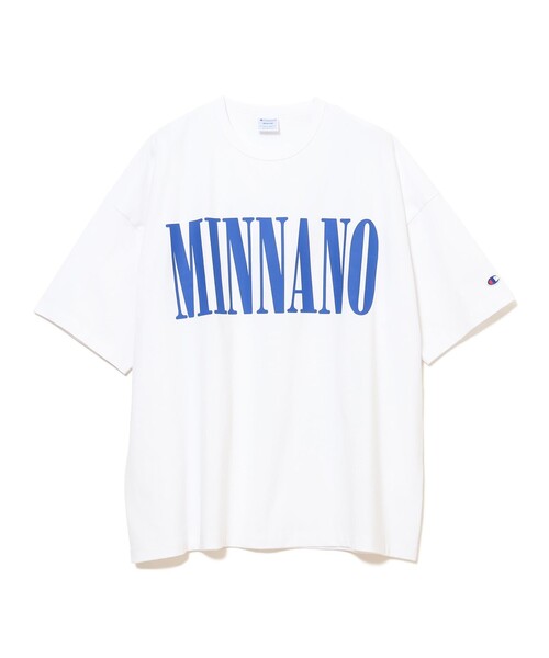 Champion(チャンピオン)の「【別注】Champion by MIN-NANO / ロゴ Tシャツ(Tシャツ/カットソー・メンズ・ベージュ/ネイビー/ホワイト・SMALL/MEDIUM/XX-LARGE/X-LARGE/LARGE/XXX-LARGE)」の12枚目の写真