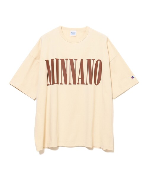 Champion(チャンピオン)の「【別注】Champion by MIN-NANO / ロゴ Tシャツ(Tシャツ/カットソー・メンズ・ベージュ/ネイビー/ホワイト・SMALL/MEDIUM/XX-LARGE/X-LARGE/LARGE/XXX-LARGE)」の16枚目の写真