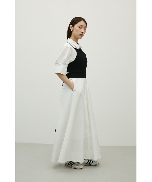 STYLEMIXER(スタイルミキサー)の「フレアマキシシャツワンピース(ワンピース・レディース・ブラック/サックスブルー/ホワイト・SMALL/MEDIUM)」の12枚目の写真