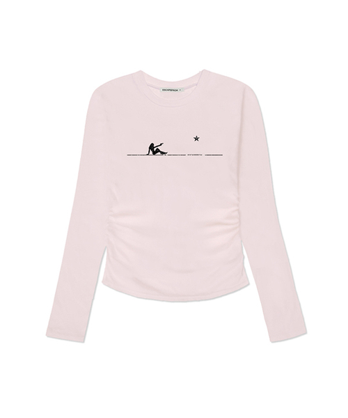 ESCAPEFROM（エスケープフロム）の「ウーマンアンドガンプリントスリムフィットシャーリングロングスリーブ [4カラー]（Tシャツ/カットソー・レディース・ブラウン/ピンク/ブラック/アイボリー・MEDIUM）」の4枚目の写真