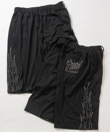 THRASHER（スラッシャー）の「【at】〔THRASHER スラッシャー〕ZOZO限定 ファイアーパターンアップリケ スウェットワイドショーツ ハーフパンツ セットアップ展開有（スウェットパンツ）」