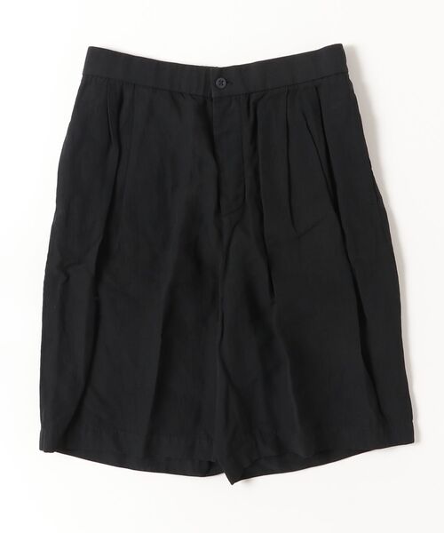 ATON(エイトン)の「【ATON】COTTON LINEN VOILE TWO TUCKED EASY SHORTS(その他パンツ・メンズ・ダークグリーン/ブラック・6/4)」の1枚目の写真