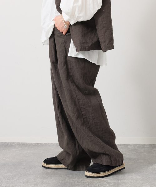 JOURNAL STANDARD LUXE（ジャーナルスタンダード　ラックス）の「リネンヘリンボンタックイージーパンツ（その他パンツ・レディース・グレー/ブラウン・FREE）」の2枚目の写真