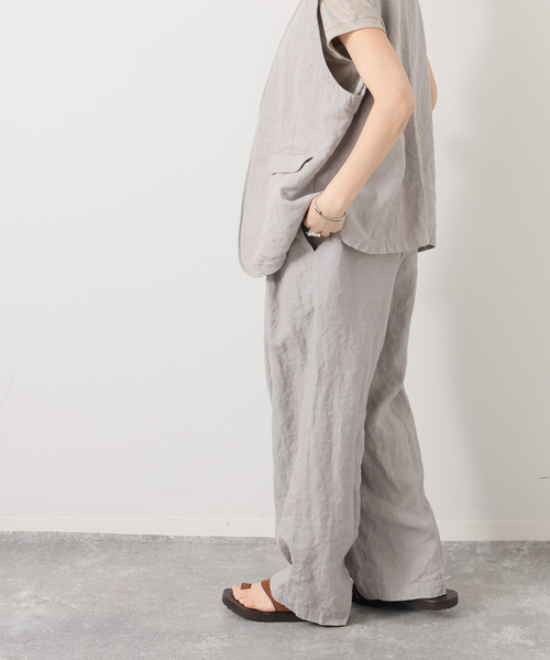 JOURNAL STANDARD LUXE（ジャーナルスタンダード　ラックス）の「リネンヘリンボンタックイージーパンツ（その他パンツ・レディース・グレー/ブラウン・FREE）」の4枚目の写真