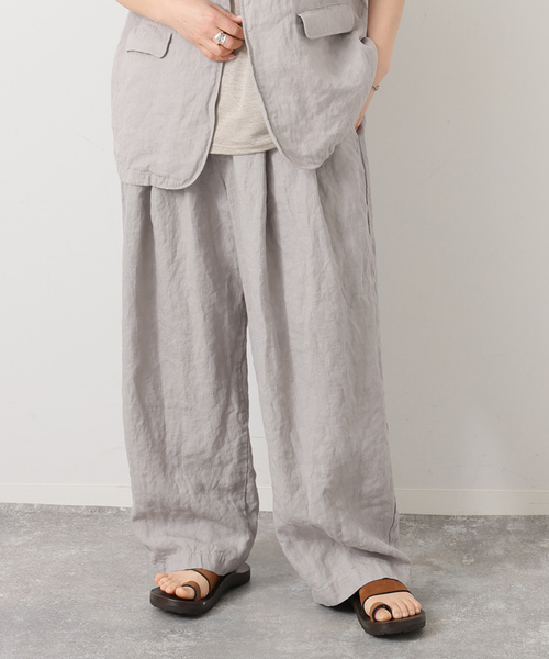 JOURNAL STANDARD LUXE（ジャーナルスタンダード　ラックス）の「リネンヘリンボンタックイージーパンツ（その他パンツ・レディース・グレー/ブラウン・FREE）」の5枚目の写真