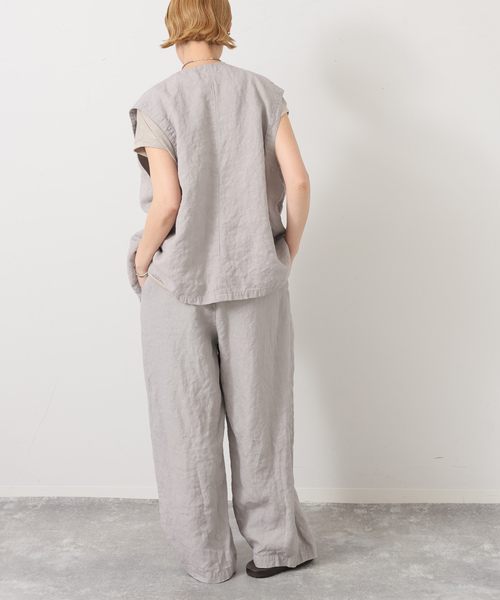 JOURNAL STANDARD LUXE（ジャーナルスタンダード　ラックス）の「リネンヘリンボンタックイージーパンツ（その他パンツ・レディース・グレー/ブラウン・FREE）」の6枚目の写真