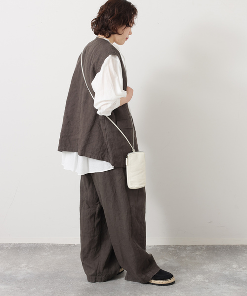 JOURNAL STANDARD LUXE（ジャーナルスタンダード　ラックス）の「リネンヘリンボンタックイージーパンツ（その他パンツ・レディース・グレー/ブラウン・FREE）」の10枚目の写真