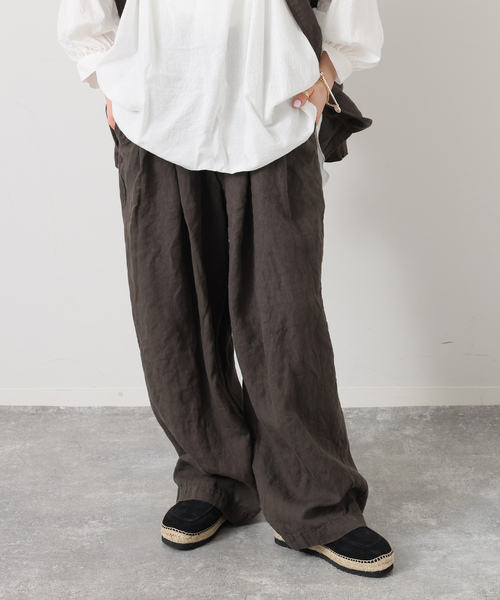 JOURNAL STANDARD LUXE（ジャーナルスタンダード　ラックス）の「リネンヘリンボンタックイージーパンツ（その他パンツ・レディース・グレー/ブラウン・FREE）」の11枚目の写真
