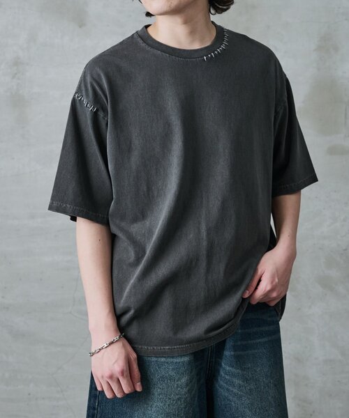 COLONY 2139（コロニートゥーワンスリーナイン）の「ハンドステッチTシャツ（Tシャツ/カットソー・メンズ・グレー/ブルー/ブラック・MEDIUM/LARGE）」の2枚目の写真
