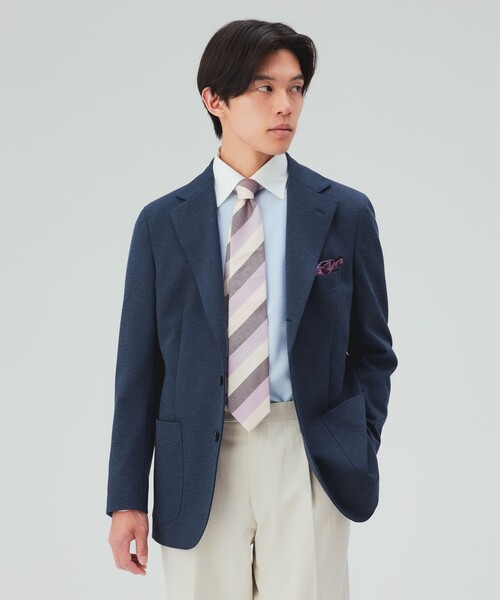 BEAMS HEART(ビームスハート)の「ハニカム ジャージー 3ボタン ジャケット(テーラードジャケット・メンズ・ネイビー/ブルー/グレー・SMALL/XX-LARGE/X-LARGE/LARGE/MEDIUM)」の1枚目の写真