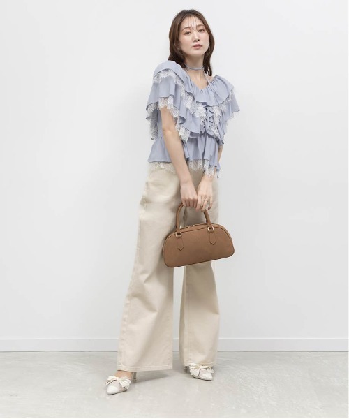 RANDA（ランダ）の「リボンアンクルストラップパンプス（パンプス・レディース・ブラック/アイボリー/ブルー・M/L/S/LL）」の14枚目の写真