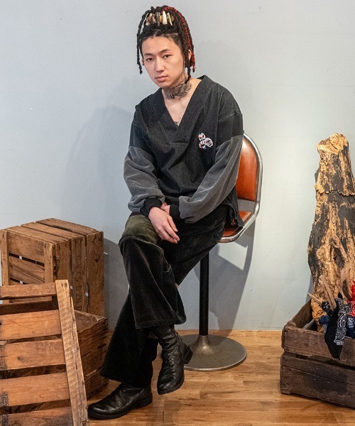 masterkey(マスターキー)の「msw1869- KABUKI-SWEAT スーベニアスウェット(MK27A-C-21)(スウェット・メンズ・インディゴブルー/ブラック・S/M)」の11枚目の写真