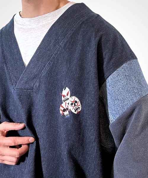 masterkey(マスターキー)の「msw1869- KABUKI-SWEAT スーベニアスウェット(MK27A-C-21)(スウェット・メンズ・インディゴブルー/ブラック・S/M)」の15枚目の写真
