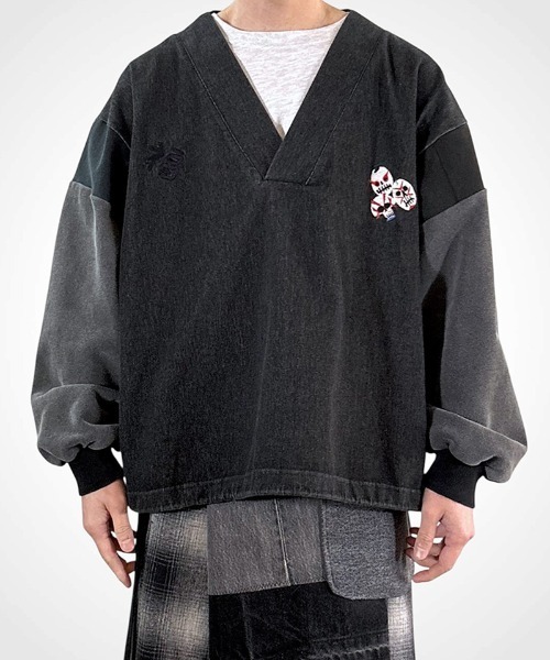 masterkey(マスターキー)の「msw1869- KABUKI-SWEAT スーベニアスウェット(MK27A-C-21)(スウェット・メンズ・インディゴブルー/ブラック・S/M)」の19枚目の写真