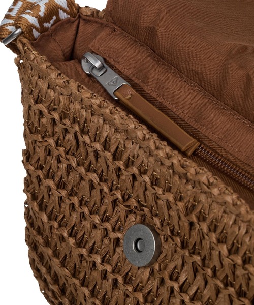 ROXY(ロキシー)の「ROXY SPOTLESS SUNNIES CROSSBODY ショルダーバッグ【2026年春夏モデル】/ペーパーストロー素材バッグ(ショルダーバッグ・レディース・ブラウン系その他・FREE)」の4枚目の写真