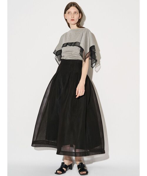 ELENDEEK(エレンディーク)の「CAPE LAYERD CS(Tシャツ/カットソー・レディース・グレー/オフホワイト/ブラック・FREE)」の13枚目の写真
