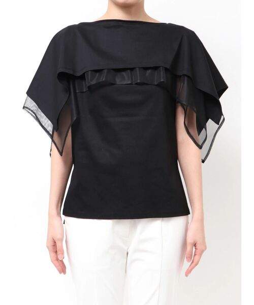 ELENDEEK(エレンディーク)の「CAPE LAYERD CS(Tシャツ/カットソー・レディース・グレー/オフホワイト/ブラック・FREE)」の18枚目の写真