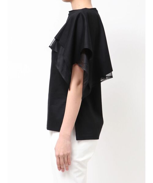ELENDEEK(エレンディーク)の「CAPE LAYERD CS(Tシャツ/カットソー・レディース・グレー/オフホワイト/ブラック・FREE)」の19枚目の写真