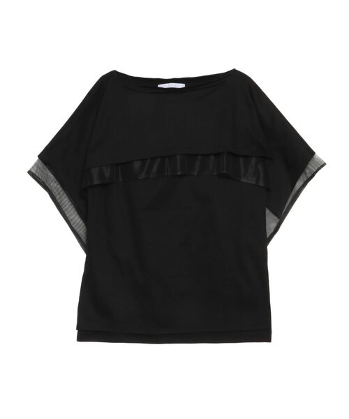 ELENDEEK(エレンディーク)の「ケープレイヤードカットソー(Tシャツ/カットソー・レディース・グレー/オフホワイト/ブラック・FREE)」の9枚目の写真