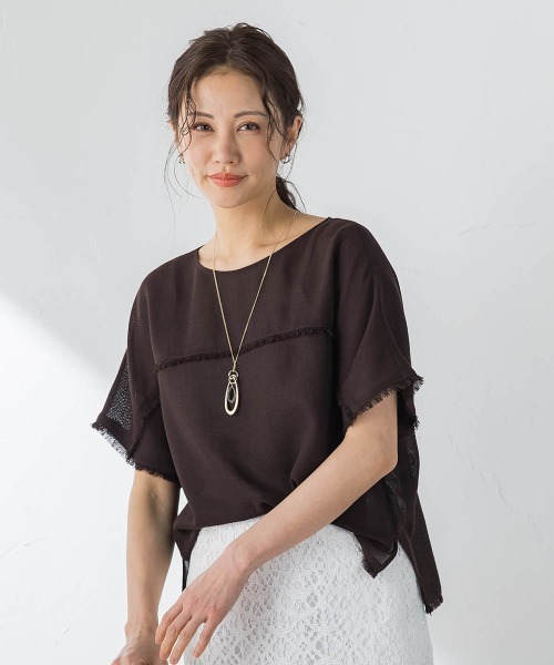 LAUTREAMONT(ロートレアモン)の「メッシュブラウス(シャツ/ブラウス・レディース・ブラウン/ベージュ系その他・9号)」の9枚目の写真