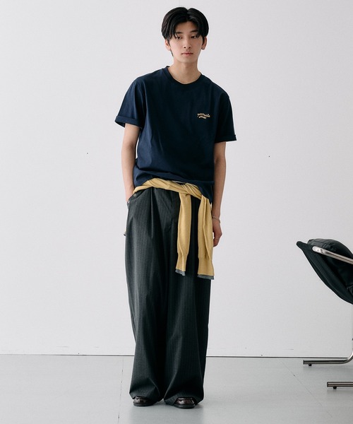 Adoon plain(アドーンプレーン)の「WAVE LOGO STUDDED T / ウェーブロゴスタッズデザインTシャツ(Tシャツ/カットソー・メンズ・ブラック/ネイビー/杢グレー/オフホワイト・LARGE/MEDIUM)」の18枚目の写真