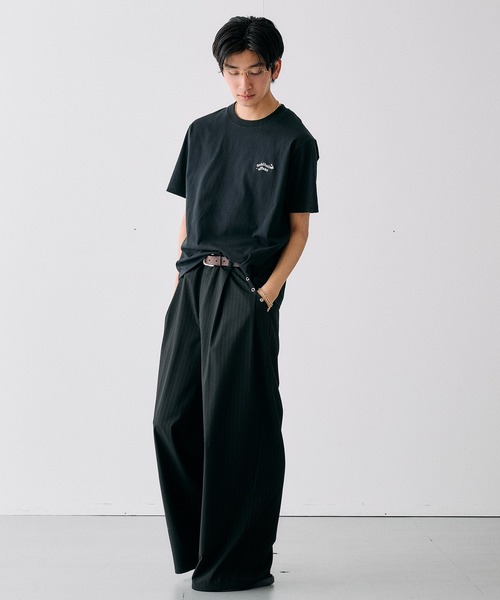 Adoon plain(アドーンプレーン)の「WAVE LOGO STUDDED T / ウェーブロゴスタッズデザインTシャツ(Tシャツ/カットソー・メンズ・ブラック/ネイビー/杢グレー/オフホワイト・LARGE/MEDIUM)」の13枚目の写真
