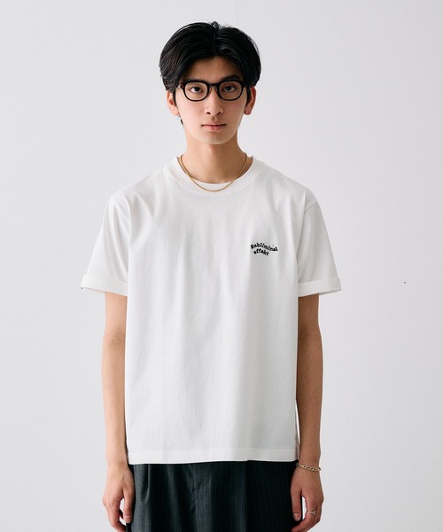Adoon plain(アドーンプレーン)の「WAVE LOGO STUDDED T / ウェーブロゴスタッズデザインTシャツ(Tシャツ/カットソー・メンズ・ブラック/ネイビー/杢グレー/オフホワイト・LARGE/MEDIUM)」の5枚目の写真