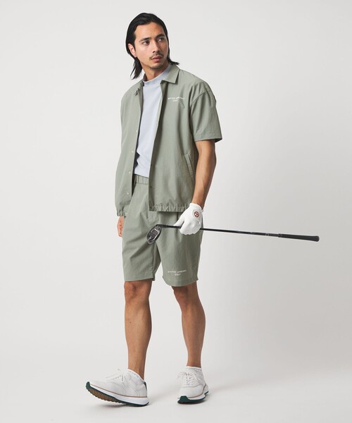 UNITED ARROWS GOLF(ユナイテッドアローズゴルフ)の「メンズ ミニリップ ショートスリーブ シャツ 防しわ 2WAYストレッチ(シャツ/ブラウス・メンズ・ブラック/ライム・L/XL/M/S)」の12枚目の写真