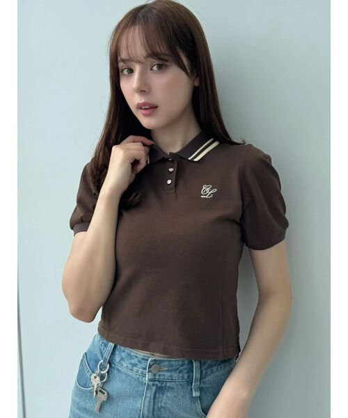 CALNAMUR（カルナムール）の「コンパクトポロカットソー（Tシャツ/カットソー・レディース・ブラウン/ネイビー/その他1・FREE）」の2枚目の写真