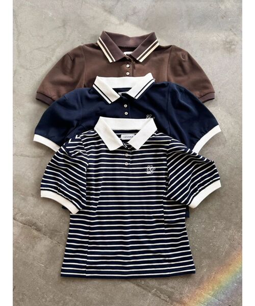 CALNAMUR(カルナムール)の「コンパクトポロカットソー(Tシャツ/カットソー・レディース・ブラウン/ネイビー/その他1・FREE)」の13枚目の写真