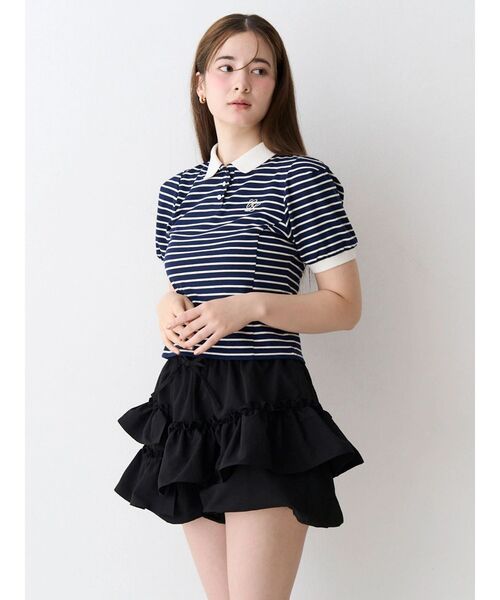 CALNAMUR(カルナムール)の「コンパクトポロカットソー(Tシャツ/カットソー・レディース・ブラウン/ネイビー/その他1・FREE)」の11枚目の写真