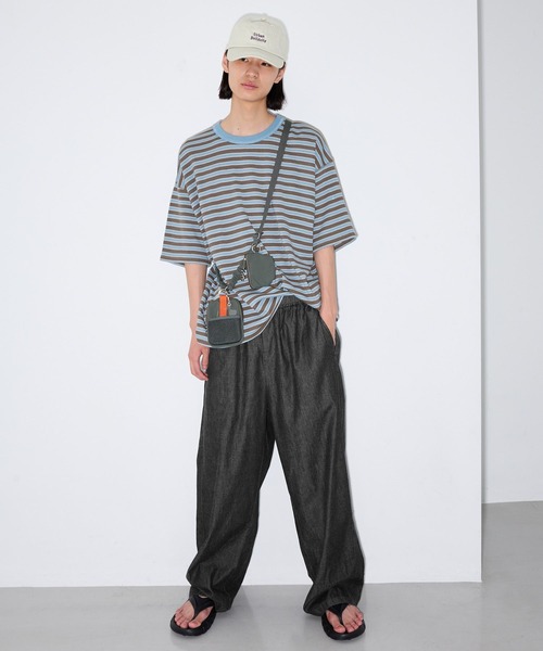 LAKOLE（ラコレ）の「ハニカムワッフルボーダーT / 741340（Tシャツ/カットソー・メンズ・オレンジ/ホワイト/ブラウン・LARGE/MEDIUM）」の2枚目の写真