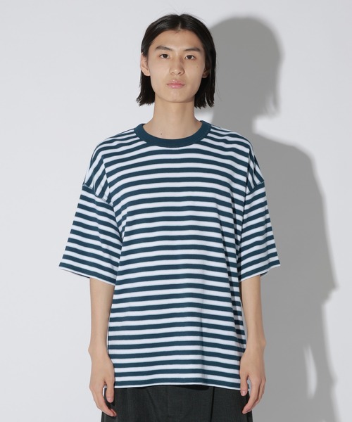 LAKOLE（ラコレ）の「ハニカムワッフルボーダーT / 741340（Tシャツ/カットソー・メンズ・オレンジ/ホワイト/ブラウン・LARGE/MEDIUM）」の15枚目の写真