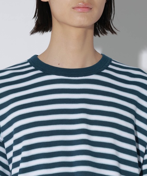 LAKOLE（ラコレ）の「ハニカムワッフルボーダーT / 741340（Tシャツ/カットソー・メンズ・オレンジ/ホワイト/ブラウン・LARGE/MEDIUM）」の19枚目の写真